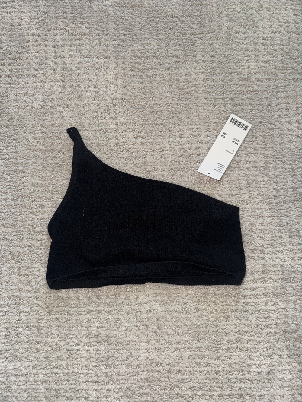 Urban Outfitters Black One-Shoulder Ribbed Crop Top